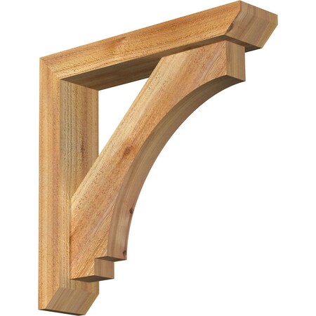 Ekena Millwork Imperial Slat Rough Sawn Bracket w/ Offset Brace, Western Red Cedar, 4"W x 18"D x 18"H BKT0402X18X18IMP06RWR